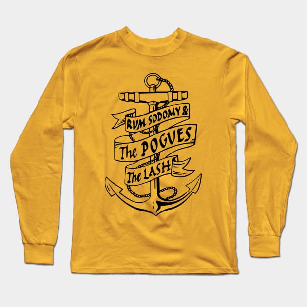 Rum Anchor (black) Long Sleeve T-Shirt by Joada